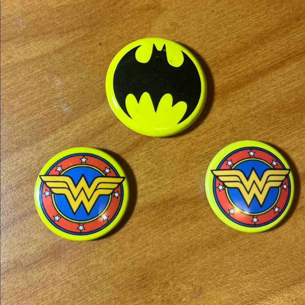 90s Batman and Wonder Woman Pins